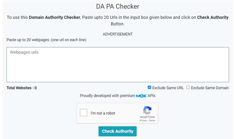Bulk DA PA Checker Tool Bulk DA PA Checker Tool